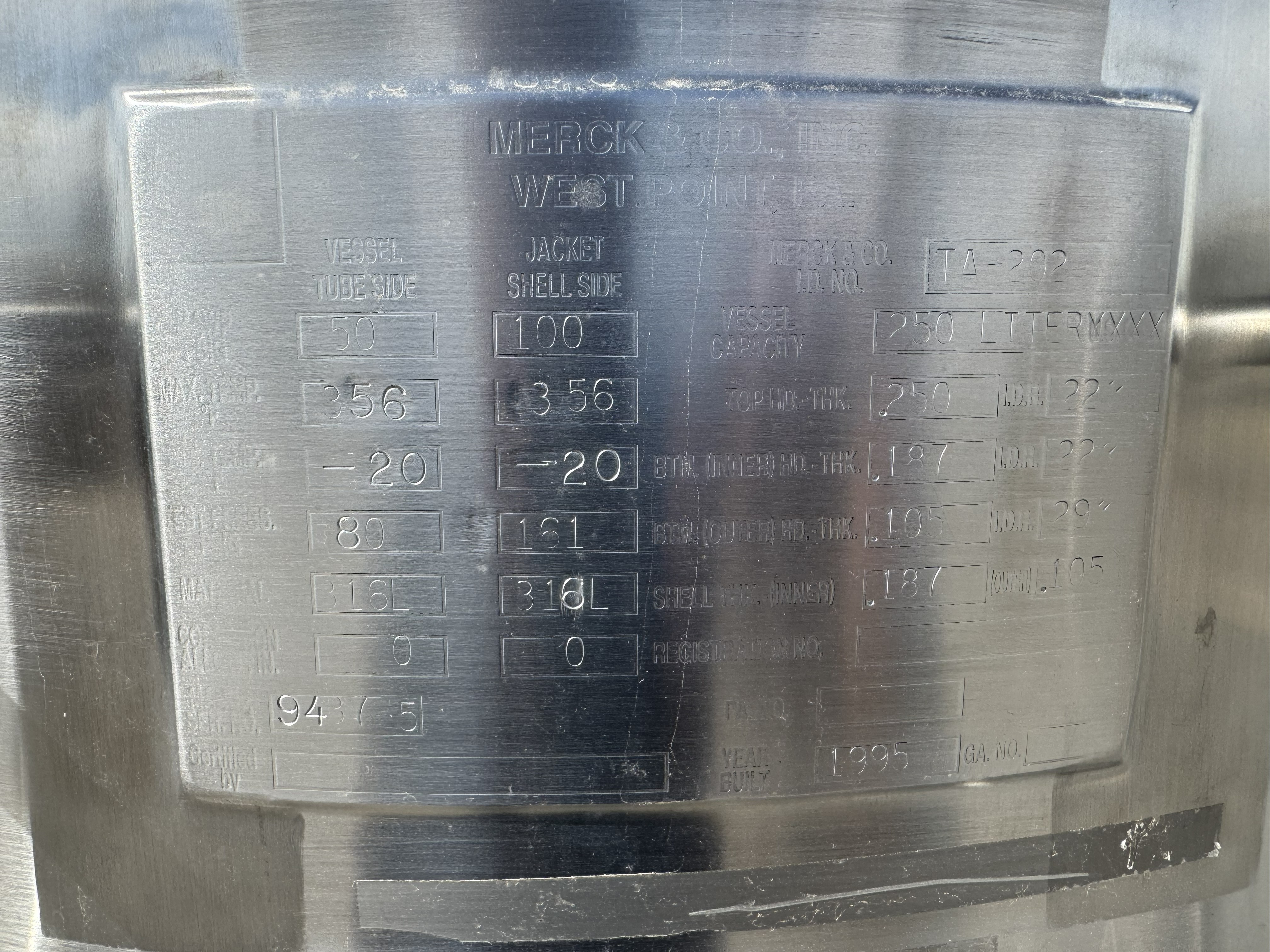 Used 65 GALLON REACTOR TANK