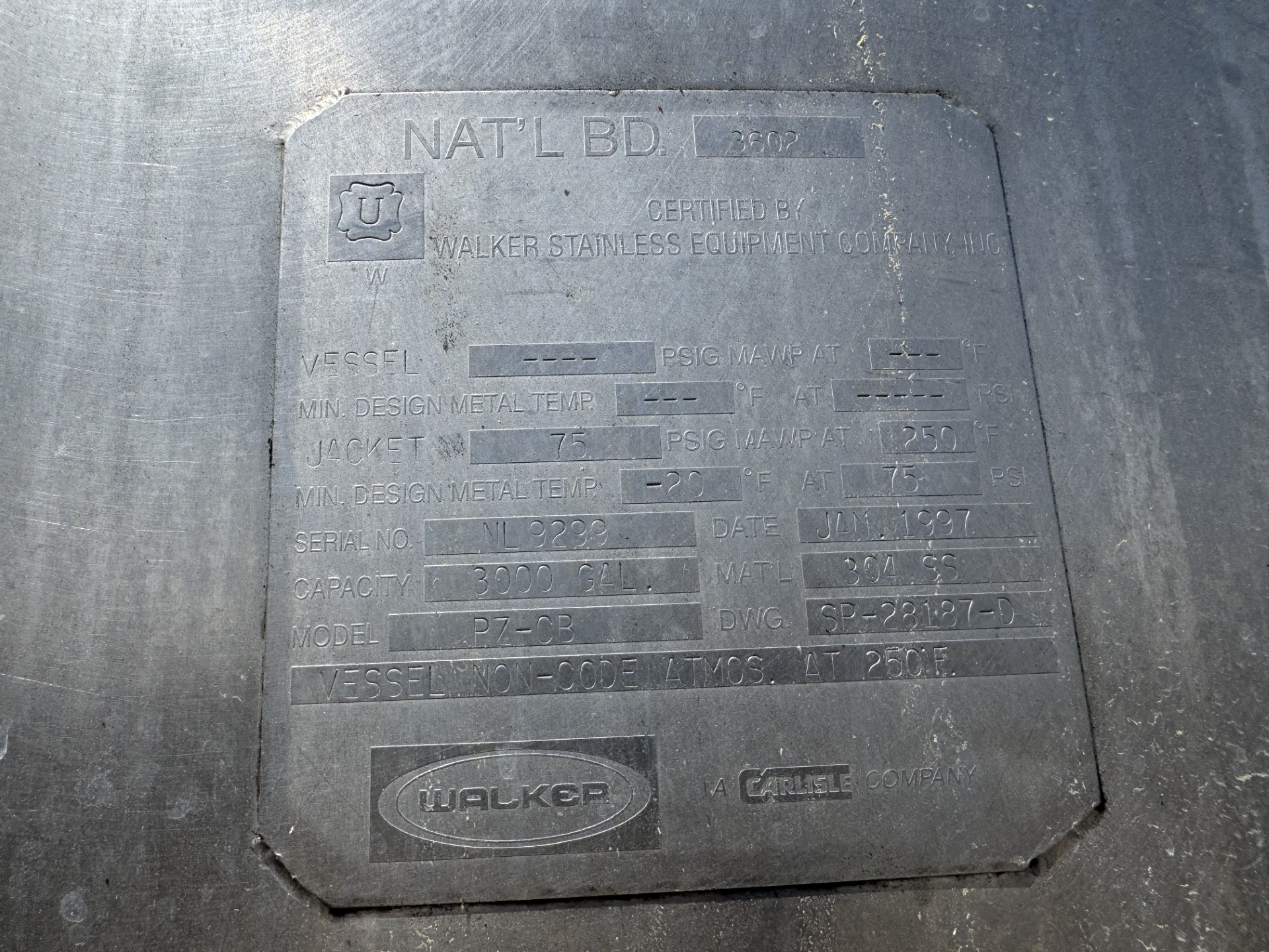 Refurbished 3,000 GALLON PROCESSOR TANK