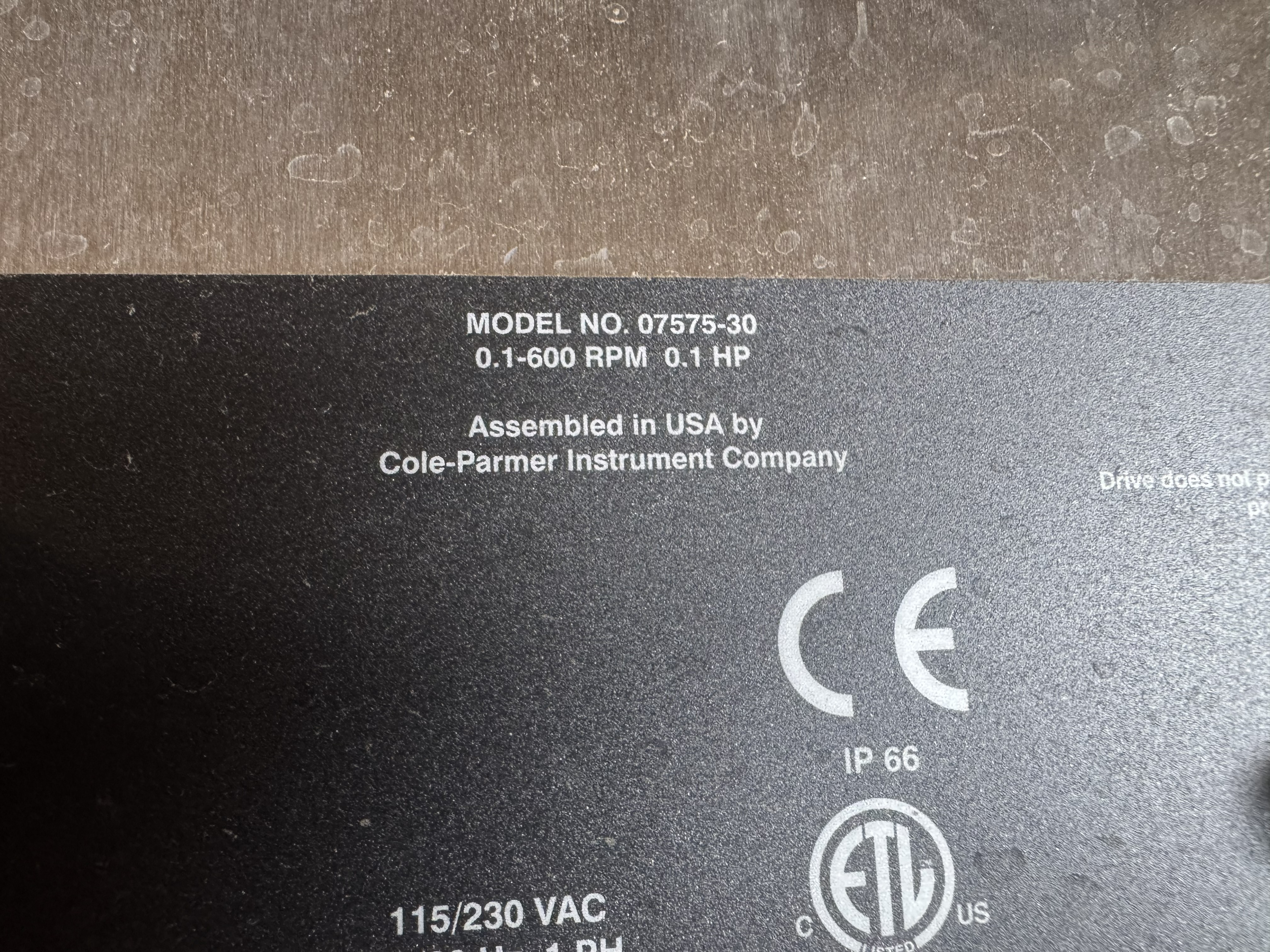 COLE-PARMER PERISTALTIC LAB PUMP