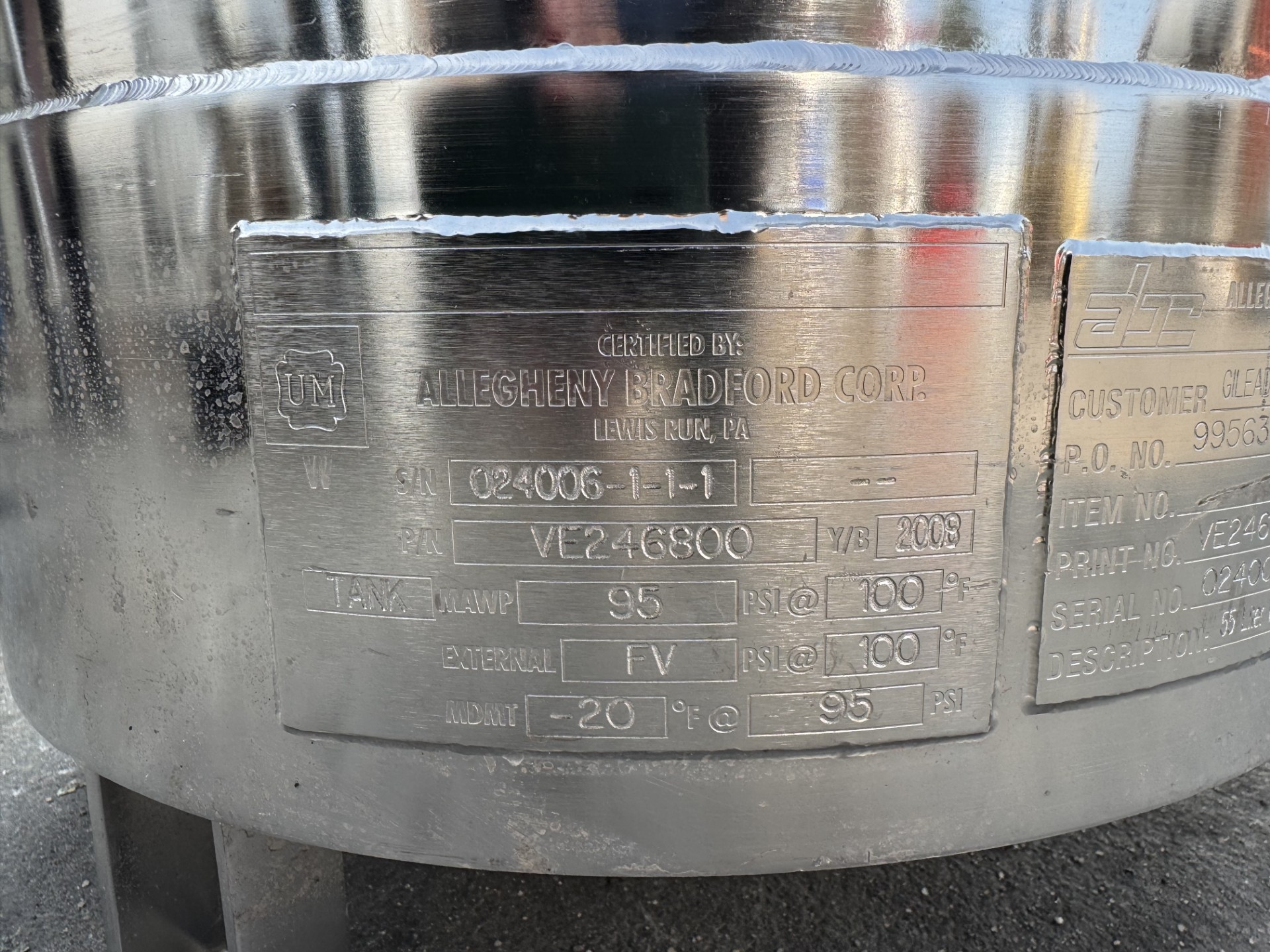 Refurbished 15 GALLON SINGLE SHELL TANK