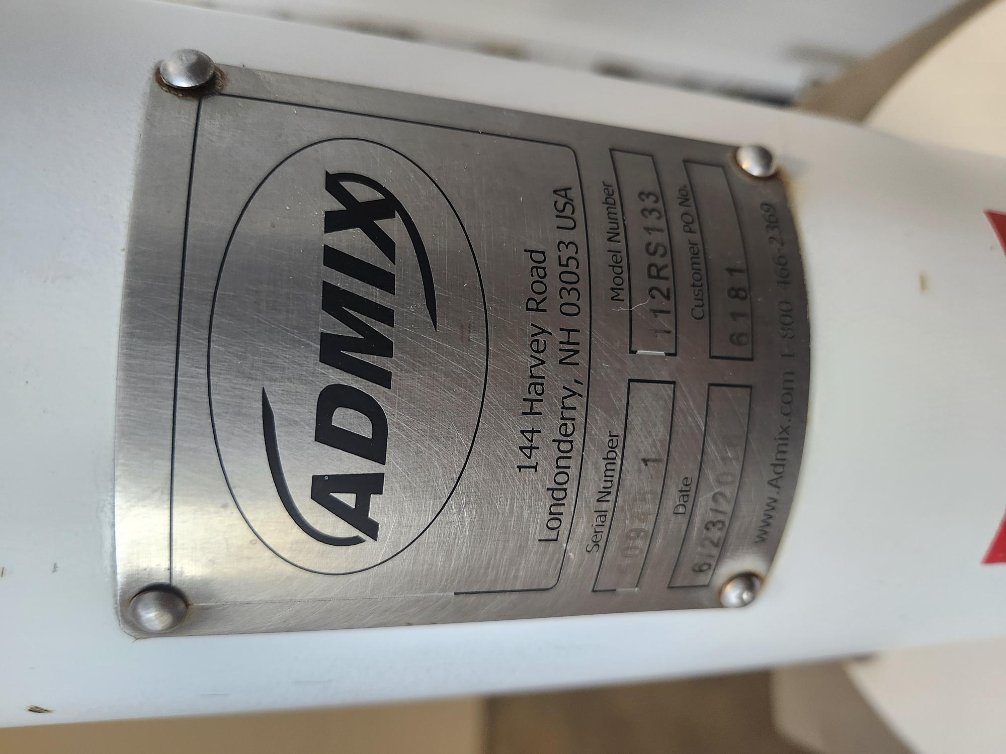 Used 2016 ADMIX Rotosolver 112RS133 High Shear Mixer