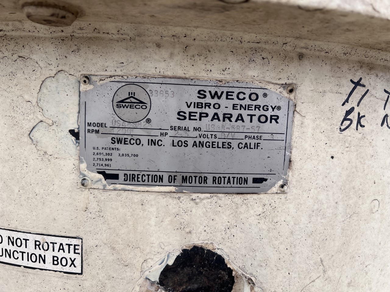 Used SWECO VIBRO-ENERGY SEPARATOR