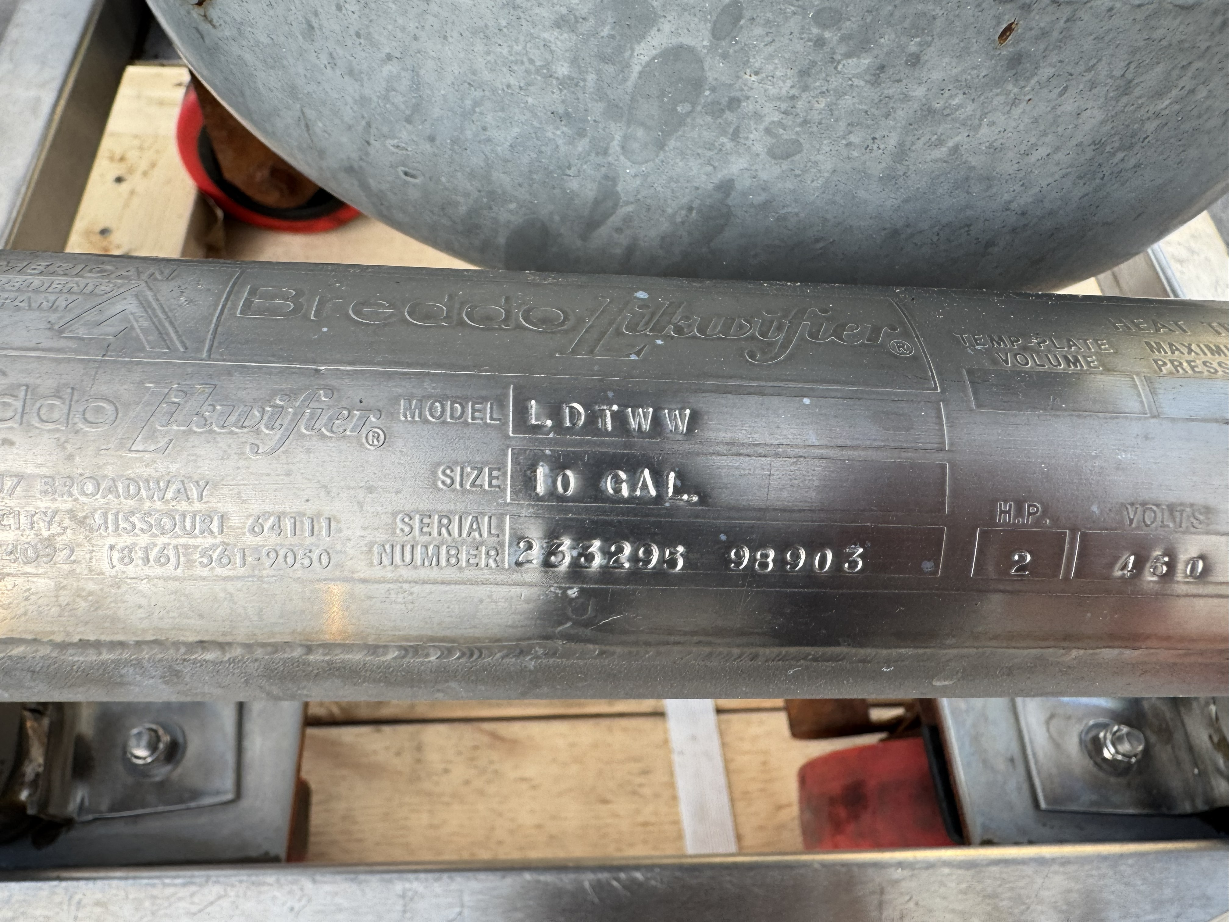 Tested 10 GALLON LIQUIFIER TANK