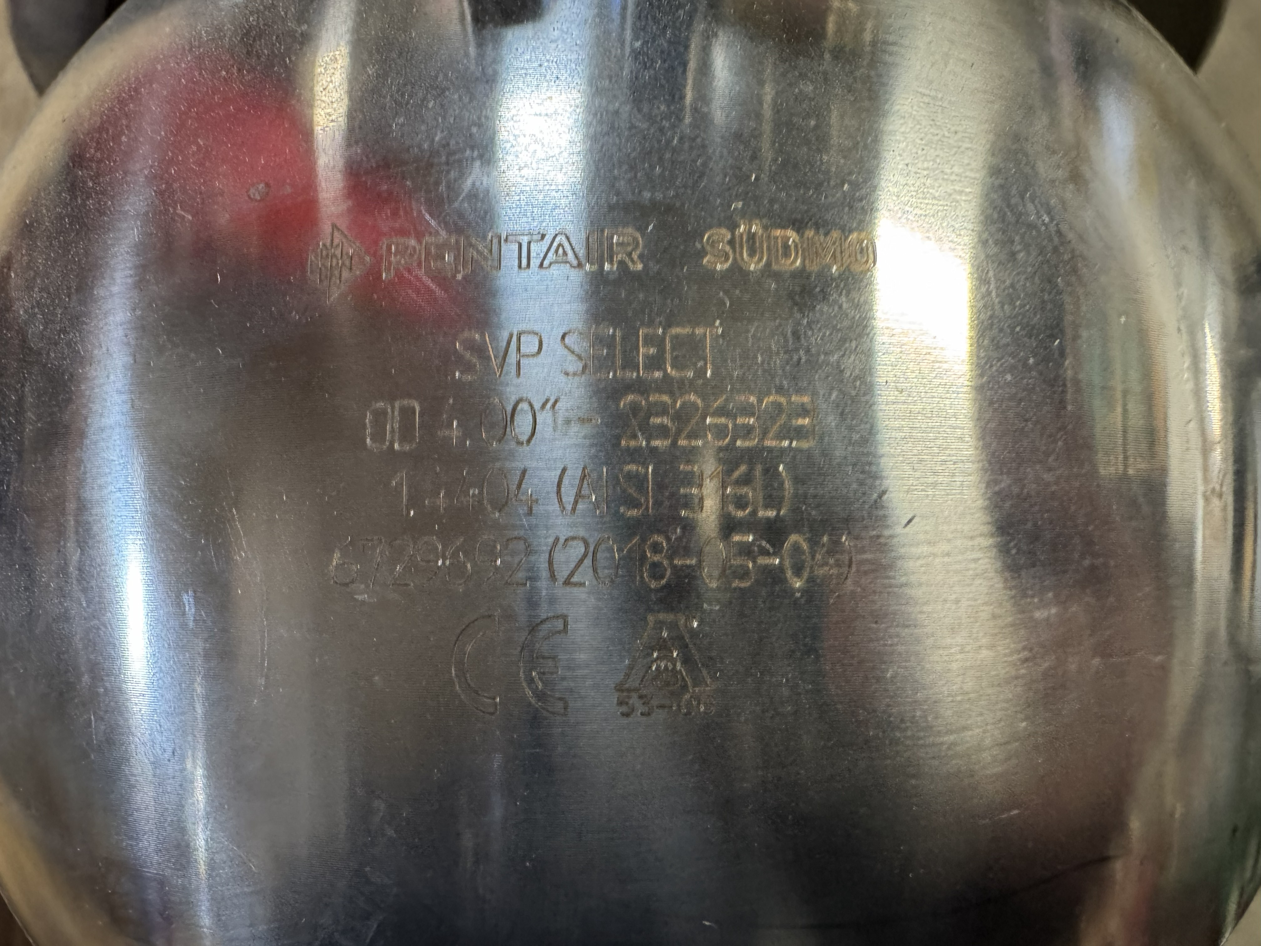 Used PENTAIR/SUDMO SVP SERIES SHUT OFF VALVE