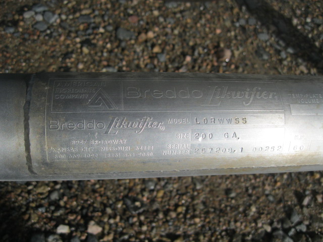 Used 200 GALLON BREDDO LIQUIFIER