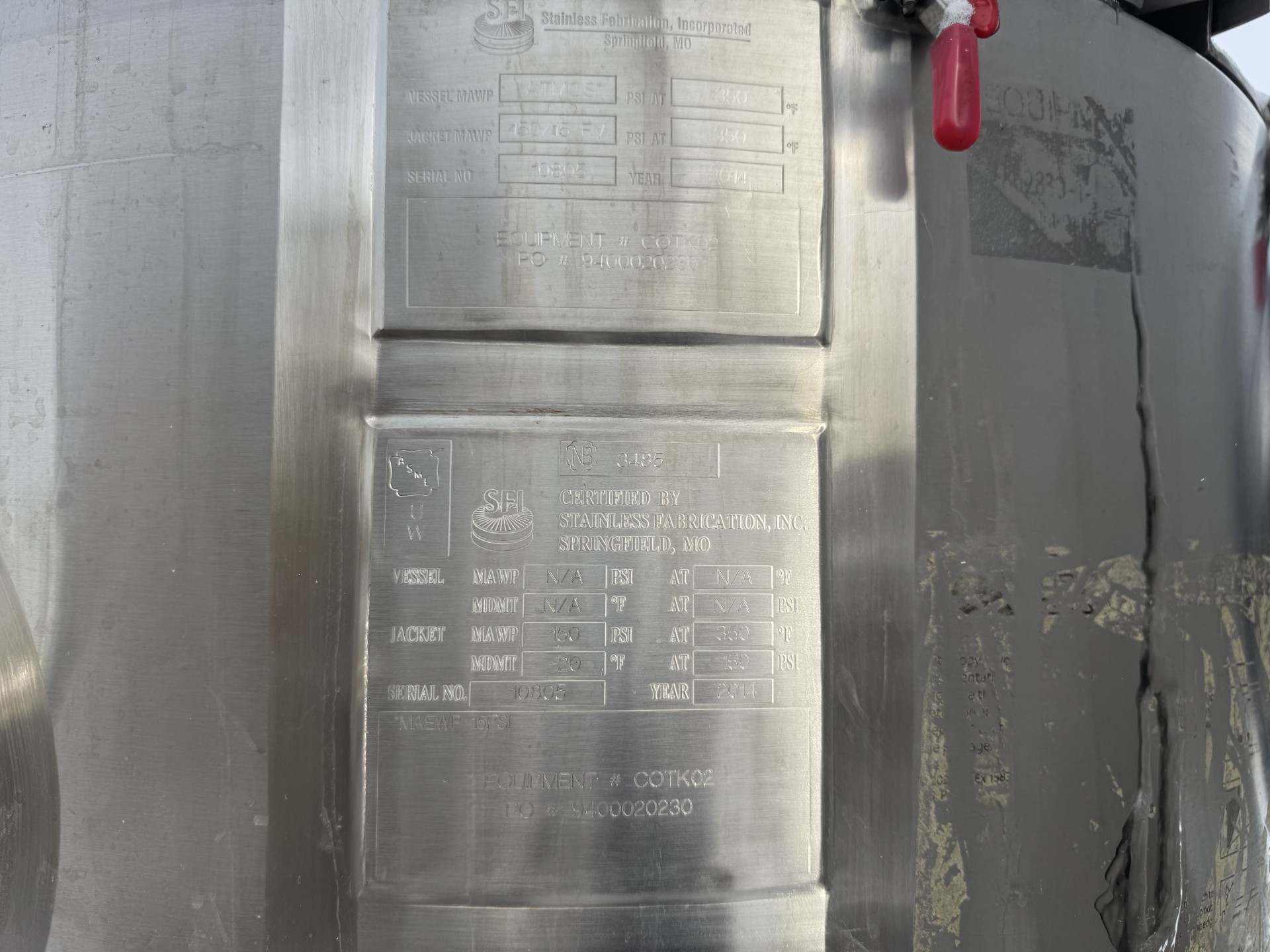 Refurbished 80 GALLON JACKETED HOLDING TANK