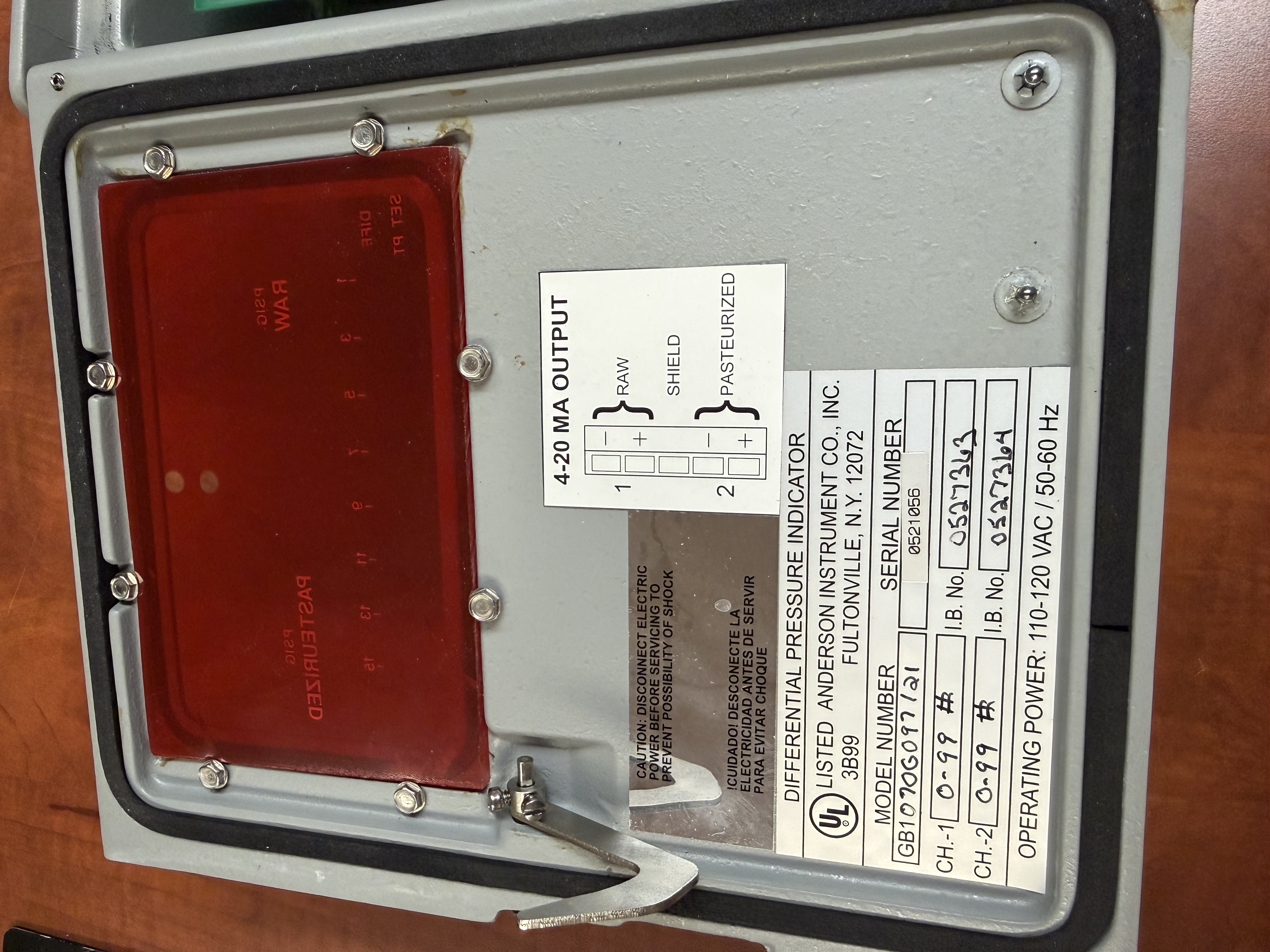 Tested ANDERSON INSTRUMENT GB0170G097121