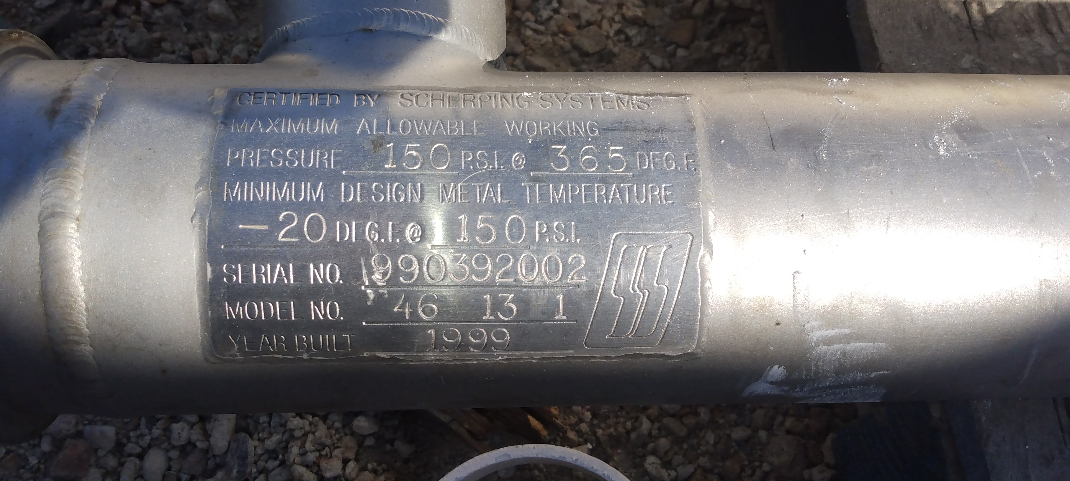 Refurbished 42 SQ. FT. SCHERPING SYSTEMS TUBE & SHELL HEAT EXCHANGER