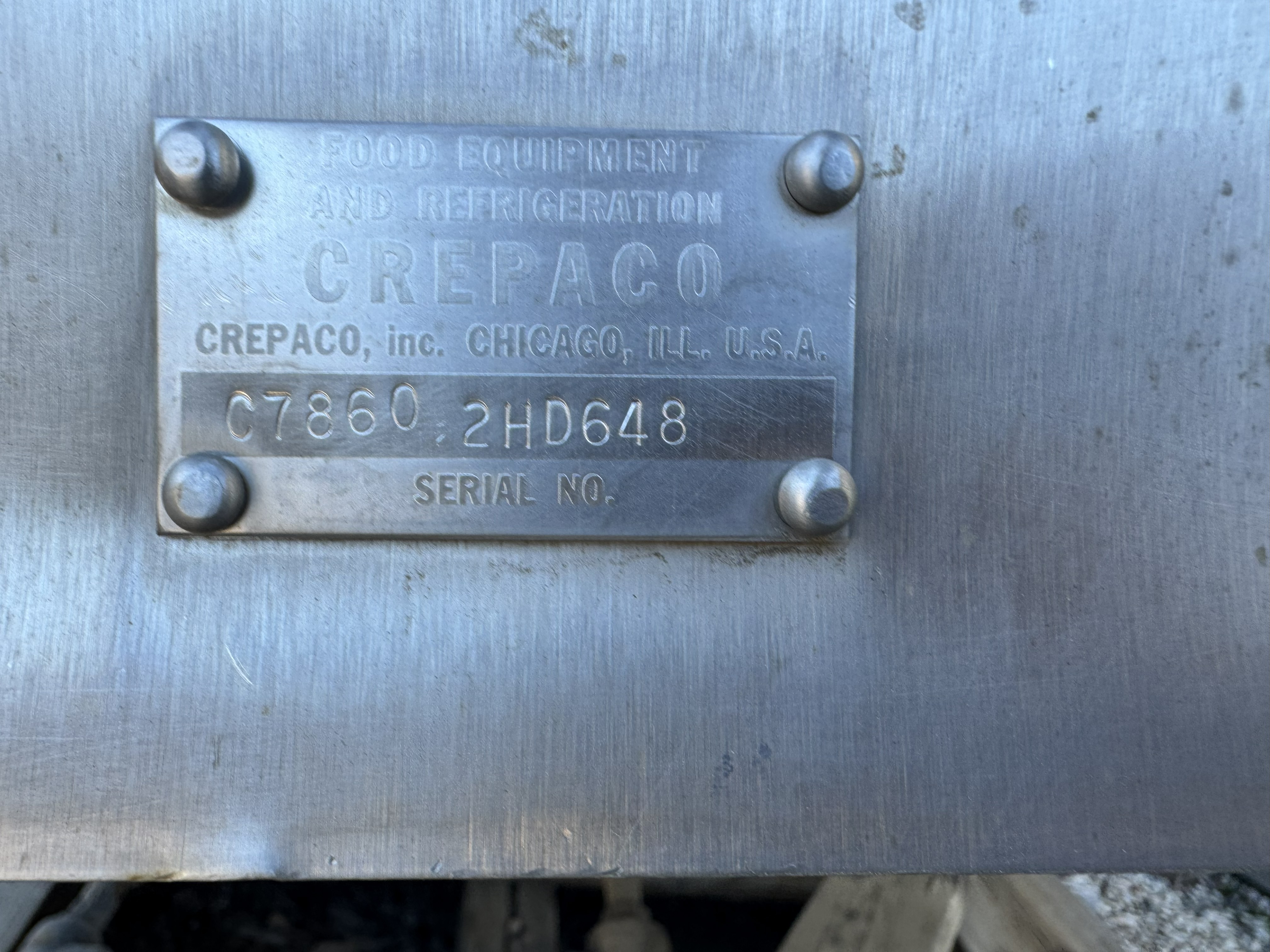 Used 11 SQ. FT. CREPACO SCRAPED -SURFACE HEAT EXCHANGER
