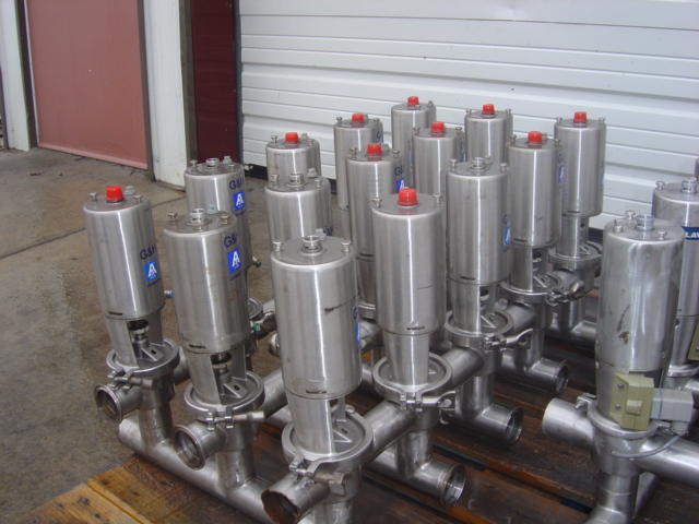 Used 5x3 CLUSTER OF 2" ALFA LAVAL VALVES