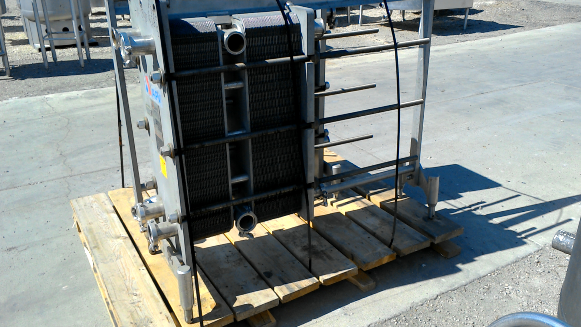 Used 357.5 SQ. FT. APV 2 SECTION PLATE HEAT EXCHANGER