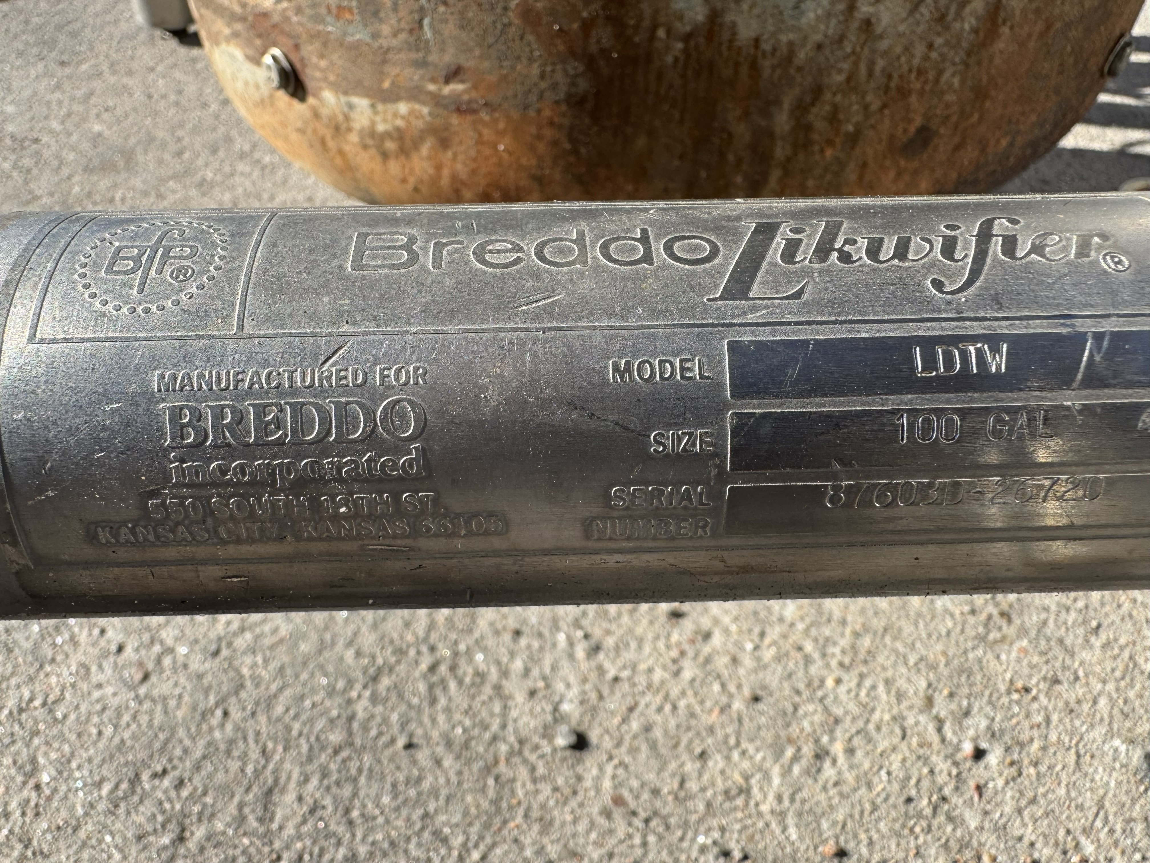 Tested 100 GALLON LIQUIFIER TANK