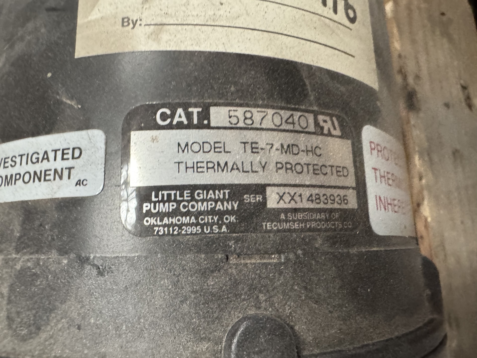 Used LITTLE GIANT TE-7-MD-HC CENTRIFUGAL PUMP