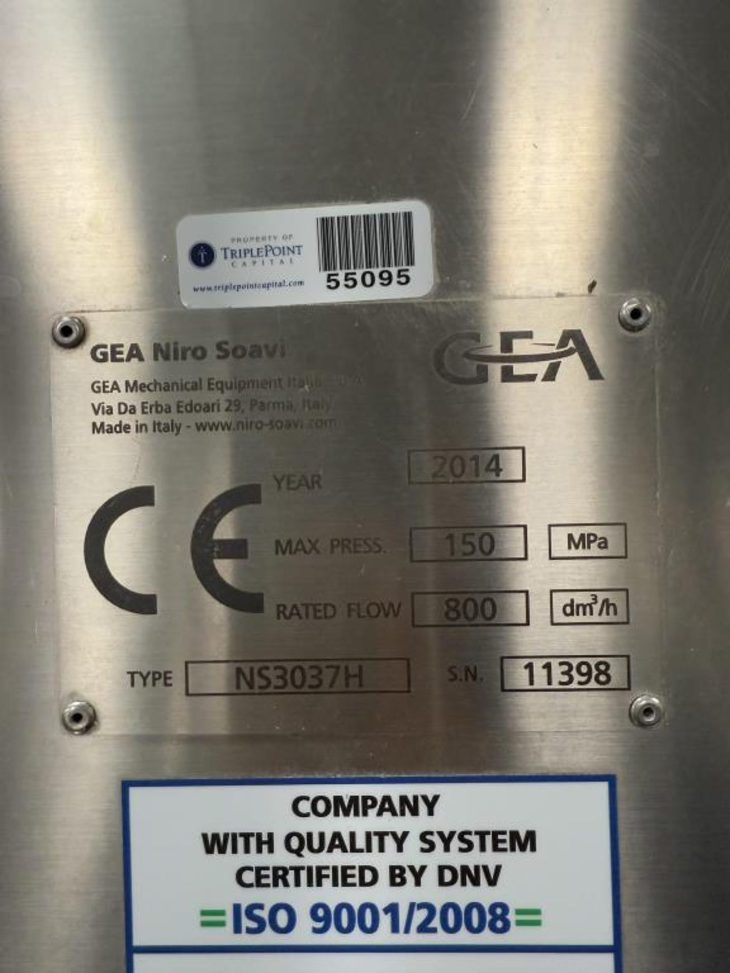 Refurbished Niro Soavi NS3037H Ultra High Pressure Homogenizer