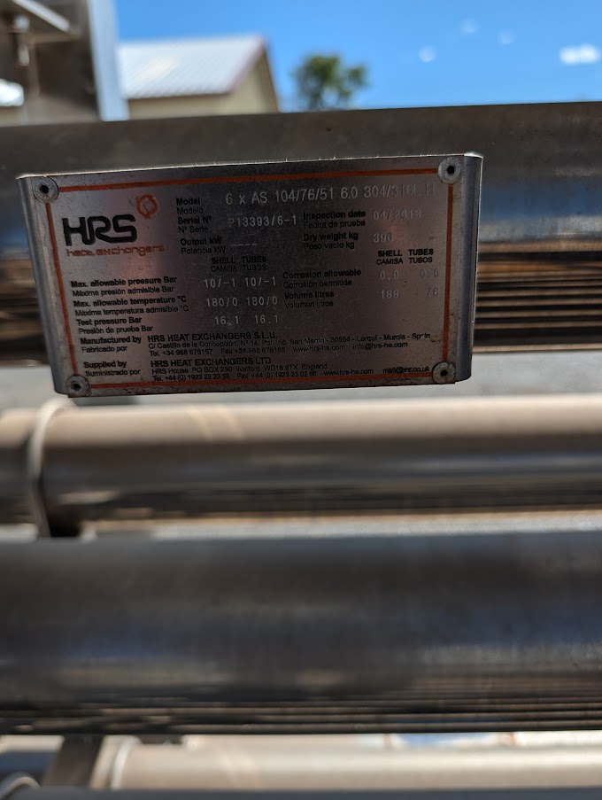 Used HRS TRIPLE TUBE HEAT EXCHANGER