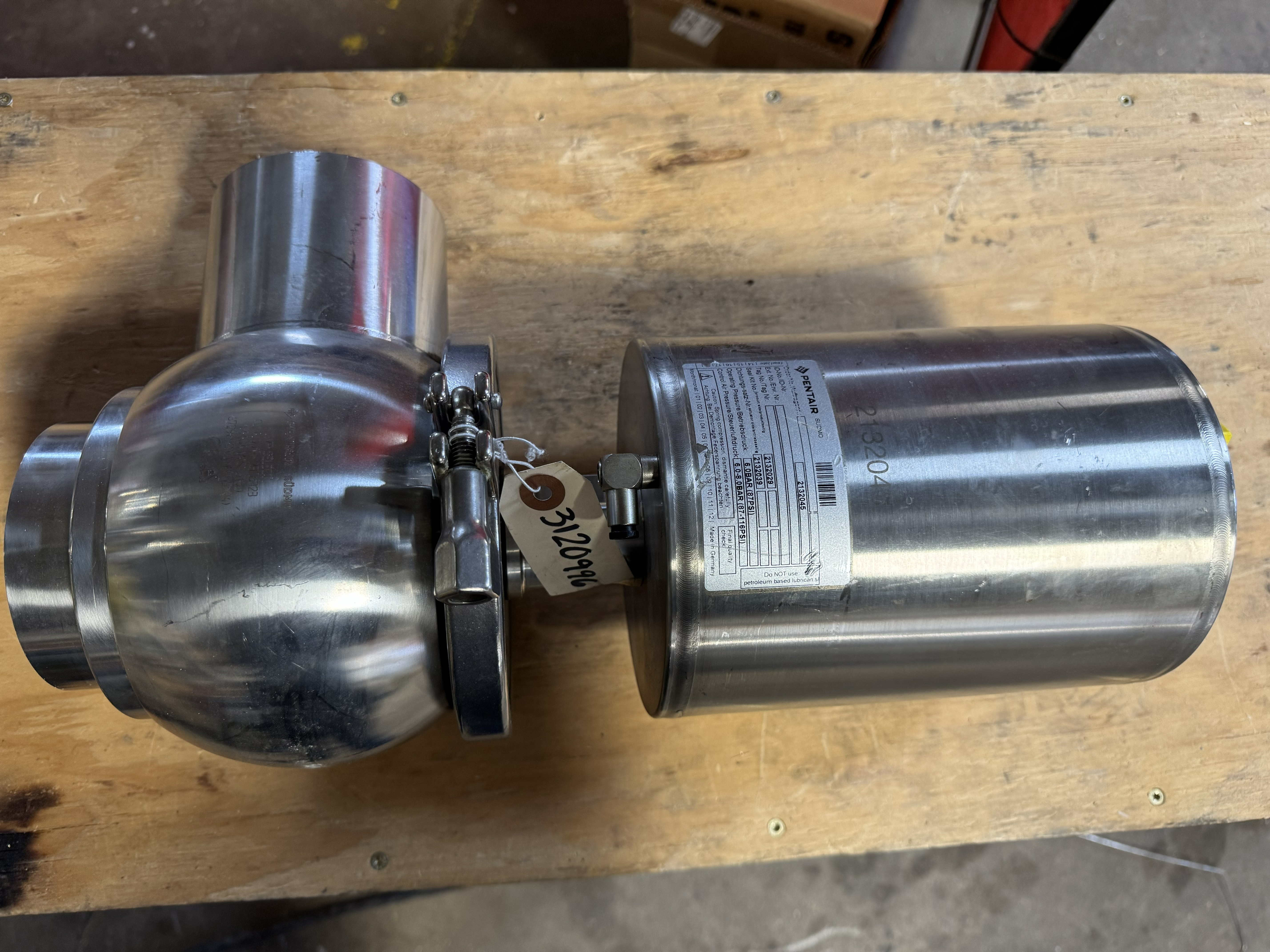 Used PENTAIR/SUDMO SVP SERIES SHUT OFF VALVE