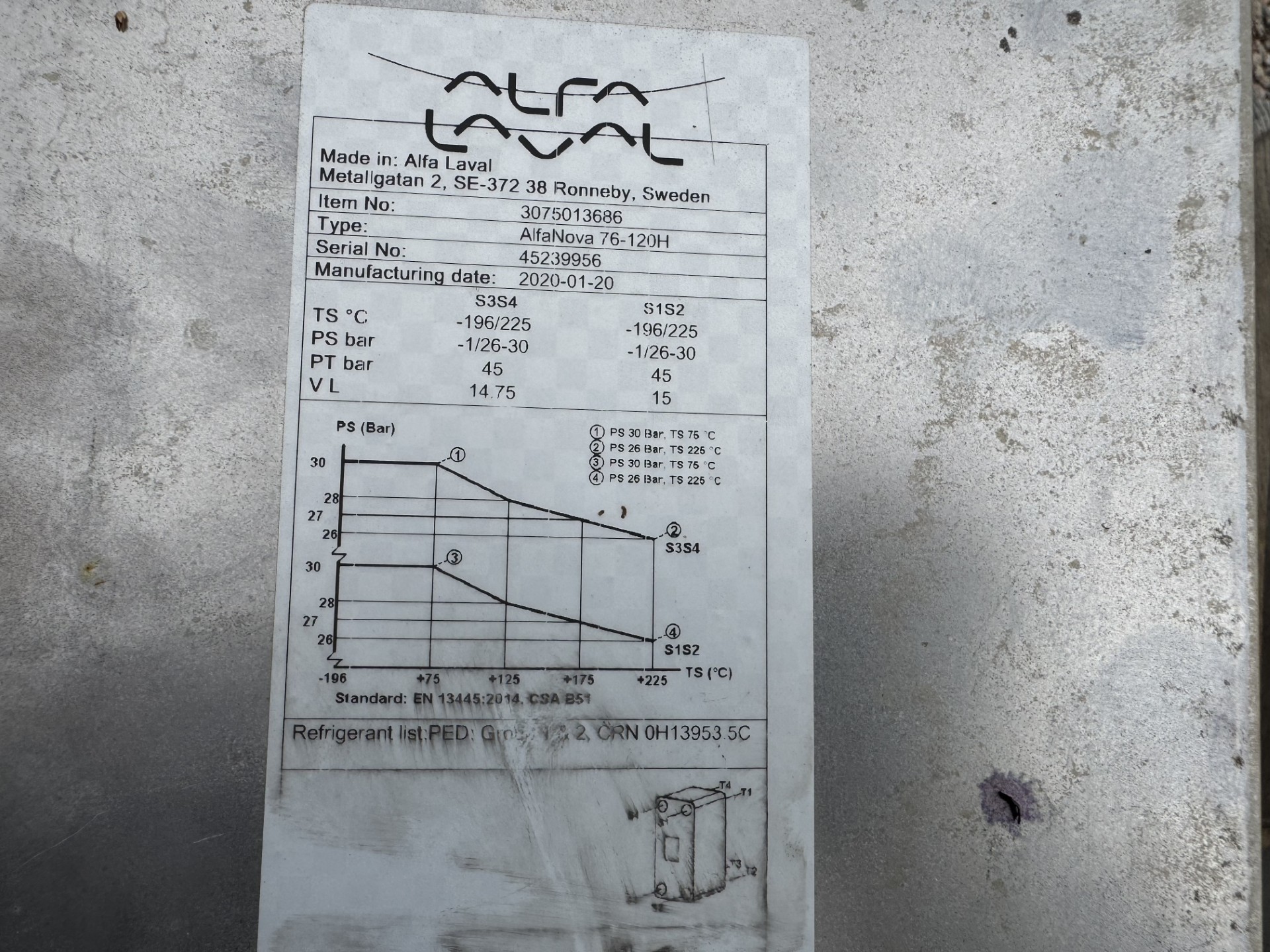 Tested ALFA LAVAL PLATE HEAT EXCHANGER