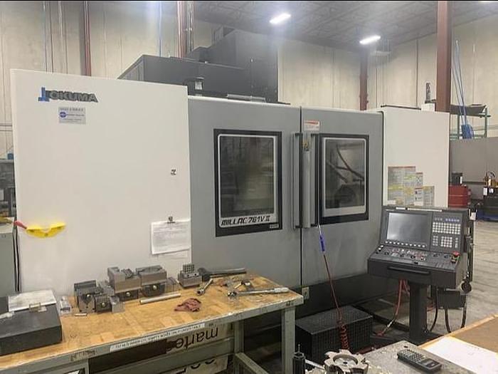 Used 60"X, 30"Y, 26"Z, OKUMA, 2017, MILLAC 761C II, CNC VERTICAL MACHINING CENTER