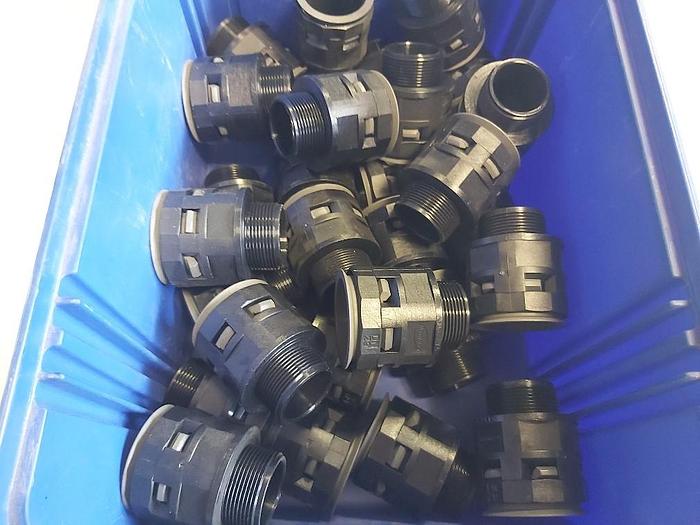 30 Stk. Gerade Verbindungsstücke, DN29 / M32 x 1,5, Interflex / Racor,  neu -60%