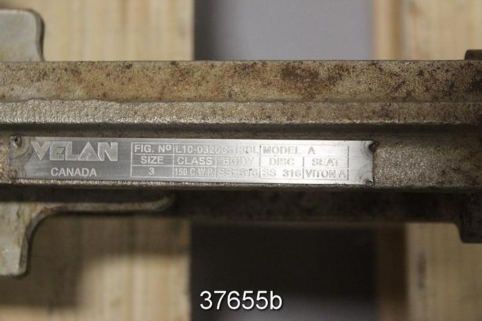 Used Velan 3" Hand Operated Knife Gate Valve, L10-0320C-13BL #37655