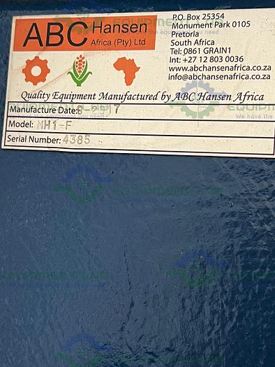 Used ABC Hansen MH1-F No.1 Hippo Hammer Mill Grinder w/ Marathon Blue Chip XRI Motor