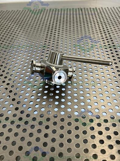 Used GE Healthcare Salvi DN6 814 4-way 316L Valve 18-5758-01 w/ 1/2" Sanitary Fitting