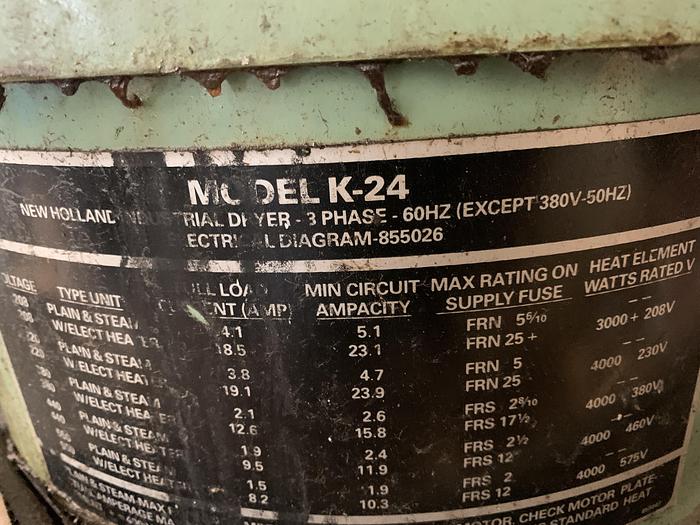 Used NEW HOLLAND MODEL K-24 HEATED SPIN DRYER