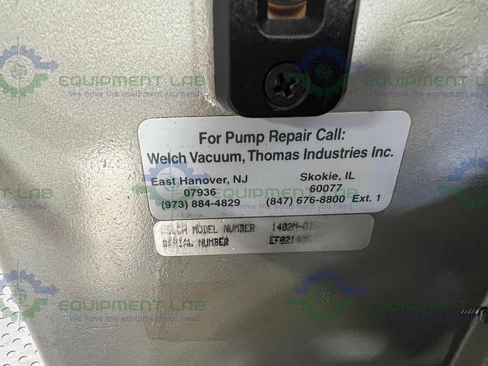 Used Welch  1402N Chemstar Rugged Belt  Vacuum Pump w/ Motor Division C63CXGZP Motor