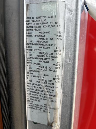 Used 2013 Mack GU713 Tri-Axle Dump Truck