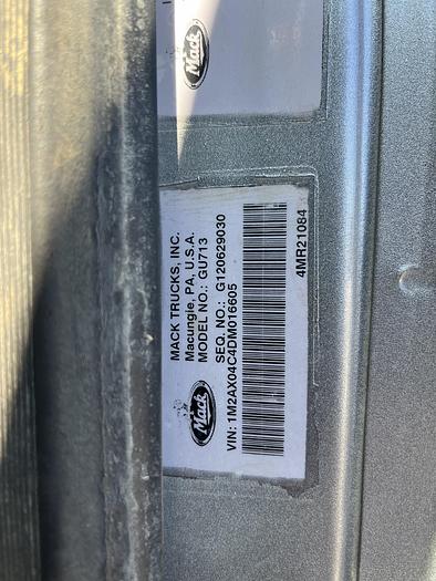 Used 2009 Mack GU813 Tri-Axle Dump Truck #5673