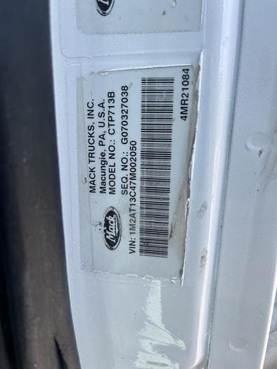 Used 2007 Mack GU713 Tri-Axle Dump Truck #5627