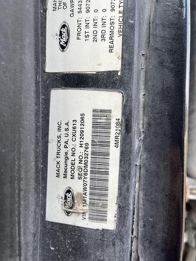 Used 2009 Mack GU813 Tri-Axle Dump Truck #5673