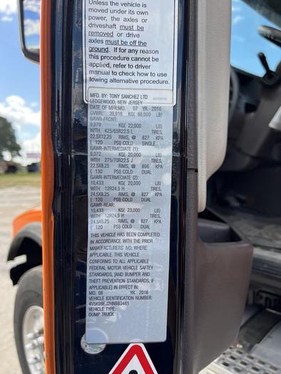 Used 2017 Volvo VHD Tri-Axle Dump Truck #5714