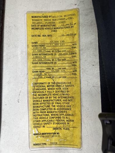 Used 1993 Ford L8000 Tandem-Axle Dump Truck (Consignment)