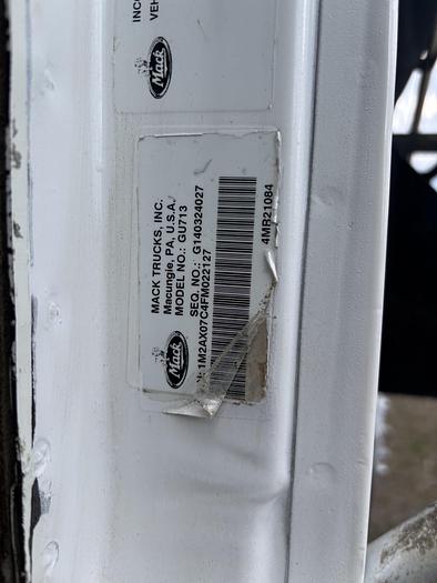 Used 2015 Mack GU713 Tri-Axle Dump Truck