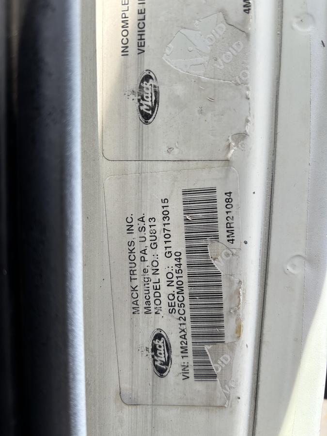 Used 2013 Mack GU713 Tri-Axle Dump Truck #5757