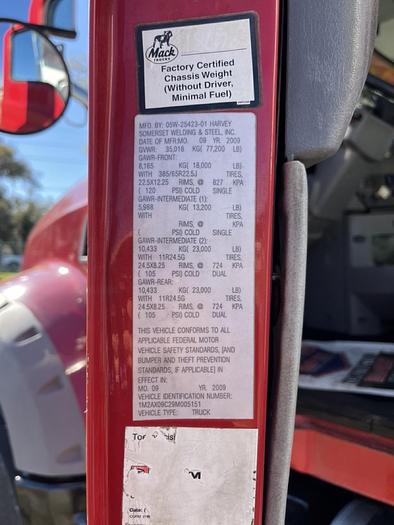 Used 2009 Mack GU713 Tri-Axle Dump Truck