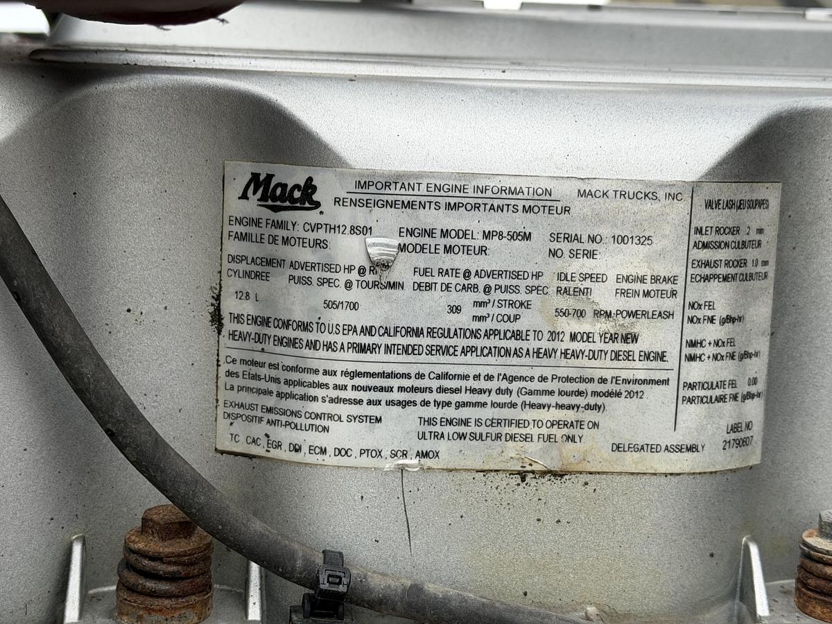 Used 2013 Mack GU713 Tri-Axlew Dump Truck #5792