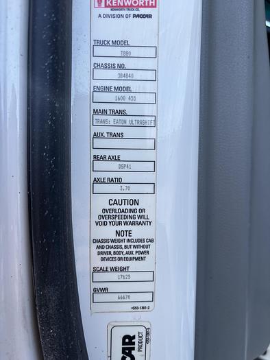 Used 2020 Kenworth T880 Tri-Axle Dump Truck