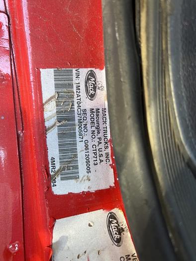 Used 2007 Mack CTP713 Tri-Axle Dump Truck