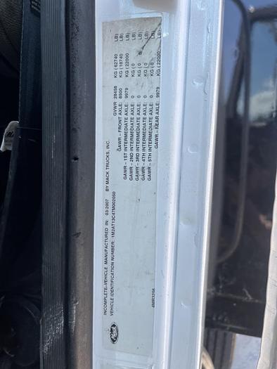 Used 2007 Mack GU713 Tri-Axle Dump Truck #5627