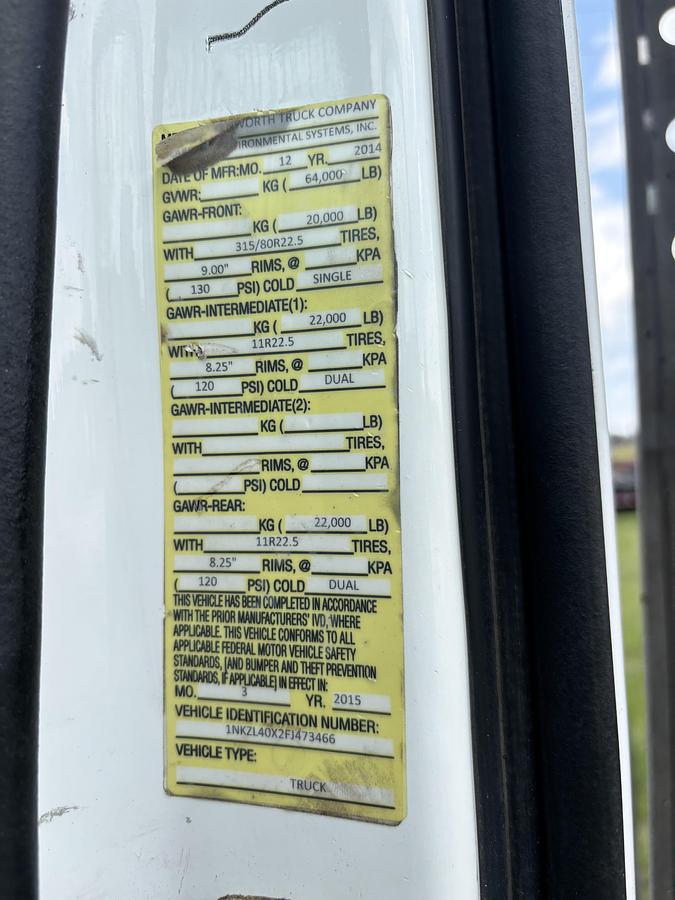 Used 2015 Kenworth T880 Tri-Axle Cab & Chassis Truck #5780