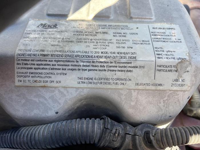 Used 2011 Mack GU713 Tri-Axle Dump Truck