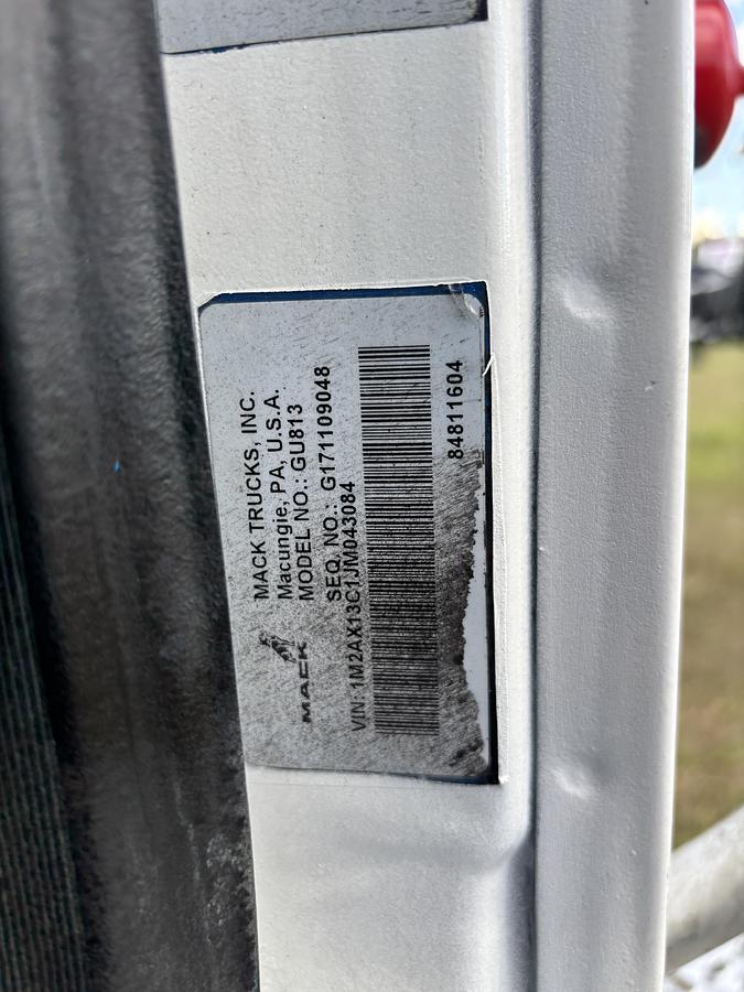 Used 2018 Mack GU813 Tandem-Axle Roll-Off Truck #5767