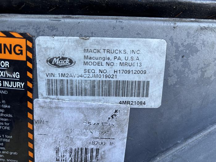 Used 2018 Mack MRU613