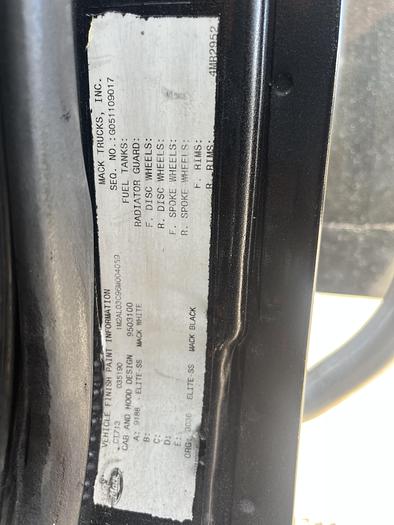 Used 2011 MACK GU173 Granite Tri-Axle Dump Truck #5607