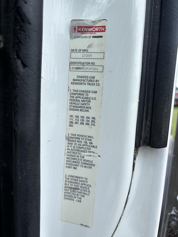 Used 2015 Kenworth T880 Tri-Axle Cab & Chassis Truck #5780