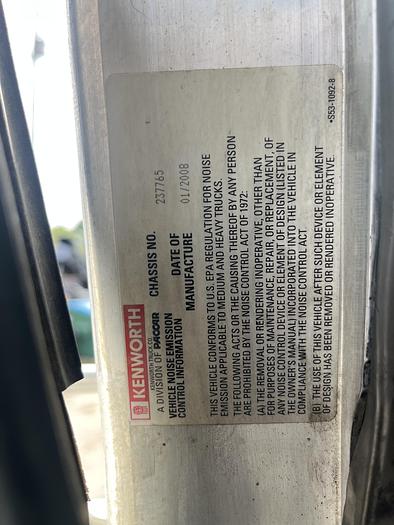 Used 2008 Kenworth T800 Tri-Axle Dump Truck #5627