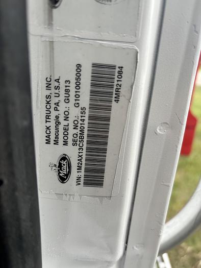 Used 2011 Mack GU813 Tandem-Axle Dump Truck