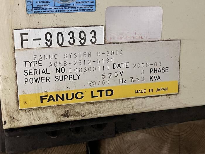 Used FANUC ARCMATE 120iB/10L MIG WELDING ROBOT WIRE FEEDER, TORCH, LINCOLN POWER WAVE 455M